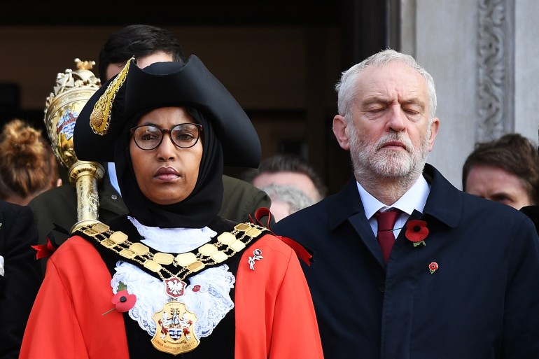Labour Leader Corbyn Attends Armistice Day Commemoration