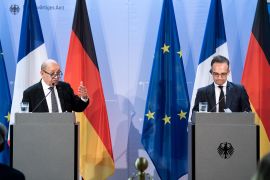 German Foreign Minister Maas Meets With French And British Counterparts In Berlin