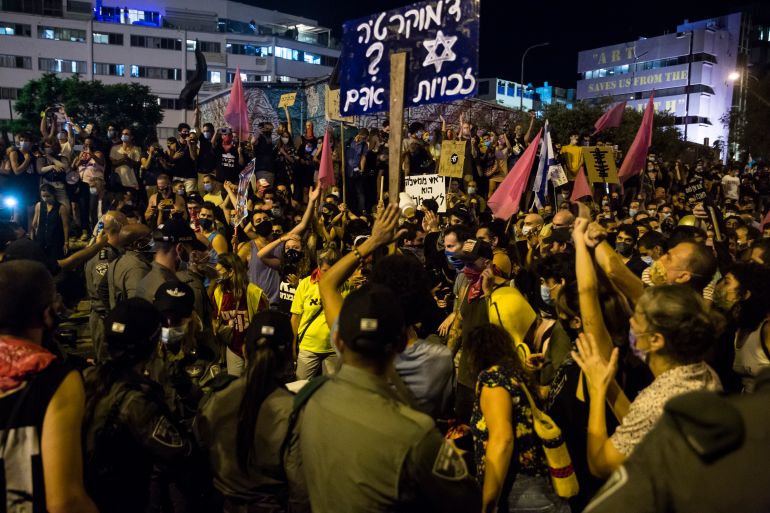 Protesters Gather To Decry Israel's Ban On Large Gatherings
