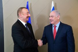 الرئيس الأذربيجاني إلهام علييف يستقبل رئيس الوزراء الإسرائيلي، بنيامين نتنياهو في العاصمة باكو