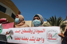 Palestinians demonstrate in support of flood hit Sudan