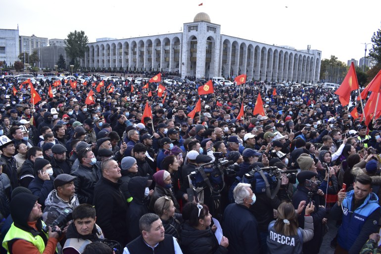 Rally in support of ex-president of Kyrgyzstan, Atambayev in Bishkek