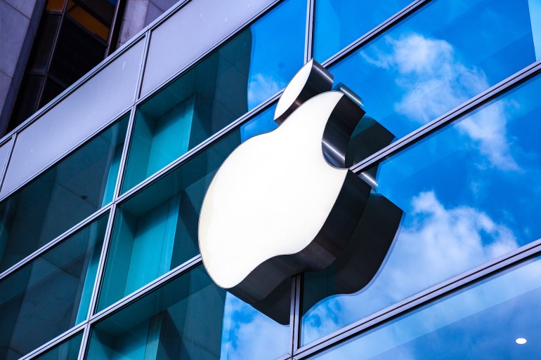 NEW YORK CITY, USA - MARCH 15, 2020: Apple store logo at Apple Fifth Avenue in New York City, NY, USA; Shutterstock ID 1824191348; Department: -