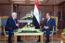 Palestinian President Mahmoud Abbas in Egypt