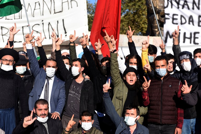 Protest against France and French President Macron in Istanbul