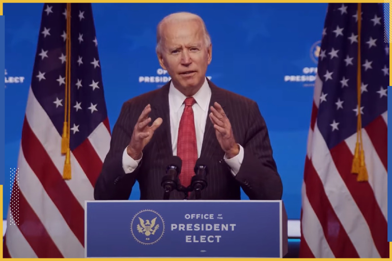 epa08830999 A frame grab from a handout video released by the Office of the President Elect shows US President-Elect Joseph R. Biden addressing the media during a press conference in Wilmington, Delaware, USA, 19 November 2020 (issued 20 November 2020). Georgia state authorities confirmed 19 November US President-elect Joe Biden won the the election in Georgia following a recount. It was the first time the Democrats won a presidential election race in Georgia since 1992 when Bill Clinton was elected. EPA-EFE/OFFICE OF THE PRESIDENT ELECT/HANDOUT BEST QUALITY AVAILABLE HANDOUT EDITORIAL USE ONLY/NO SALES