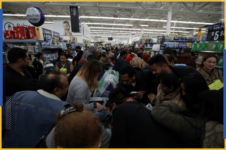 "Black Friday" sales in New York- - NEW YORK, USA - NOVEMBER 28: People shop during the Black Friday, an informal name for the Friday following Thanksgiving Day, at the Best Buy in New York, United States on November 28, 2019.