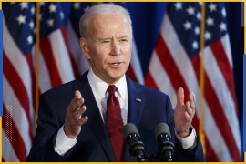 epa08110797 Democratic presidential candidate and former US Vice President Joe Biden makes a foriegn policy statement related to the Trump administration's recent action against Iran in New York, New York, USA, 07 January 2020. EPA-EFE/JUSTIN LANE