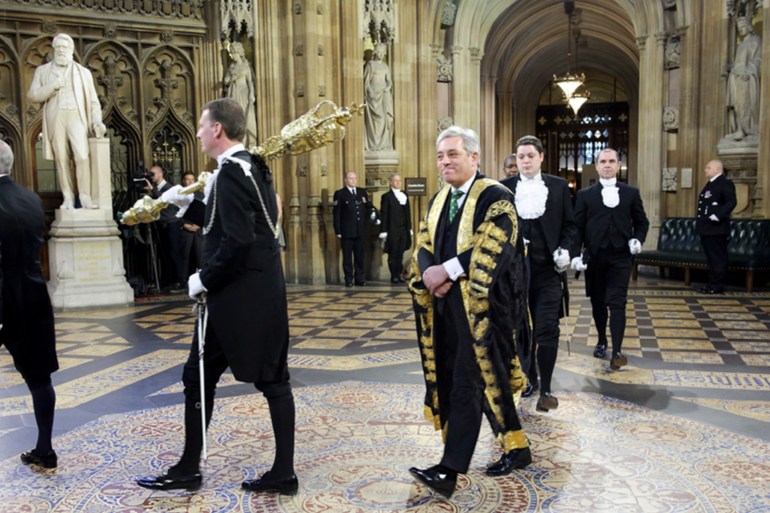 Mr Speaker’s procession The Speaker of the House of Commons, John Bercow MP, processes through Central Lobby source:UK Parliament-fliker