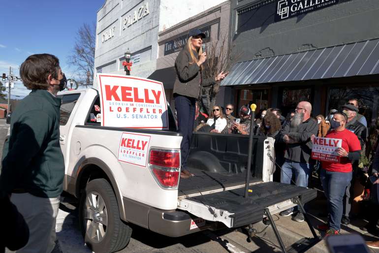 GOP Senate Candidate Sen. Kelly Loeffler Campaigns Ahead Of GA Runoff Election