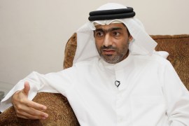 Ahmed Mansoor, one of the five political activists pardoned by the United Arab Emirates, speaks to Reuters in Dubai Ahmed Mansoor, one of the five political activists pardoned by the United Arab Emirates, speaks to Reuters in Dubai November 30, 2011. The UAE pardoned on Monday the five activists who were convicted a day earlier for insulting UAE leaders. REUTERS/Nikhil Monteiro (UNITED ARAB EMIRATES - Tags: CRIME LAW POLITICS)
