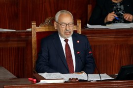 Rached Ghannouchi, leader of Tunisia's moderate Islamist Ennahda party, attends the parliament's opening with a session to elect a speaker, in Tunis
