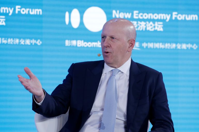 Goldman Sachs CEO David Solomon attends the 2019 New Economy Forum in Beijing