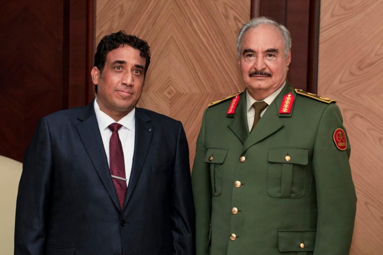 خليفة حفتر و محمد المنفي رئيس المجلس الرئاسي الجديد