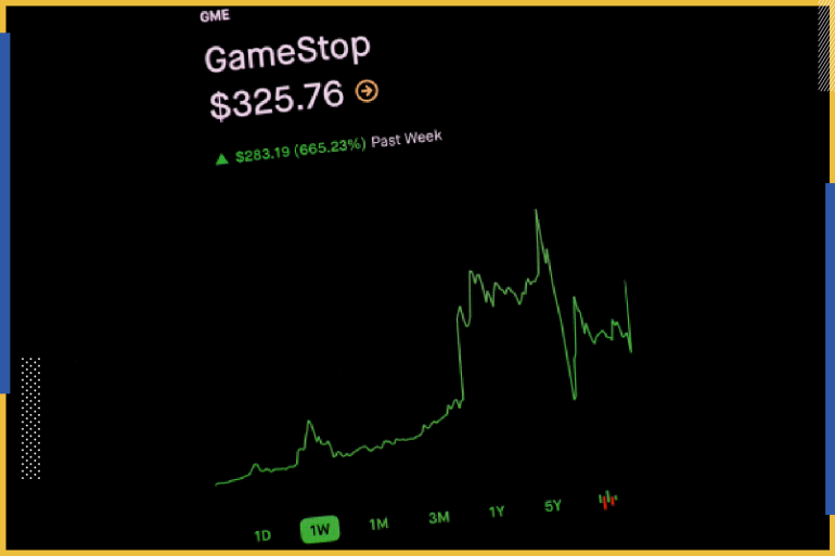 Trading information for GameStop is displayed on the Robinhood App in this photo illustration January 29, 2021. REUTERS/Brendan McDermid/Illustration