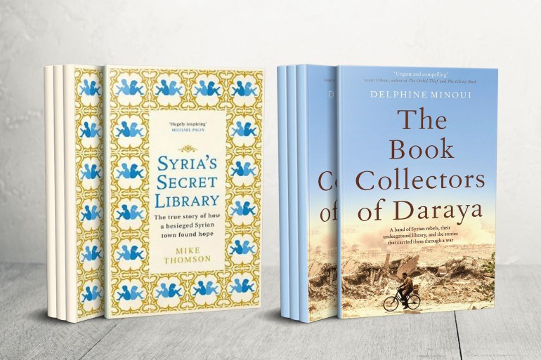 تصميم غلاف كتاب the book collectors of daraya - syria's secret library