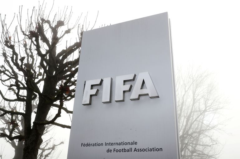 FIFA's logo is seen in Zurich