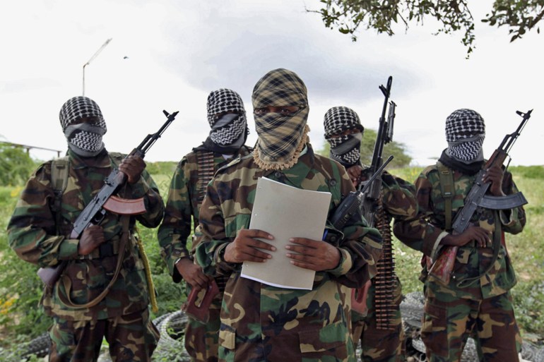 A military spokesman for al-Shabab issues a statement south of Mogadishu. Feisal Omar/Reuters