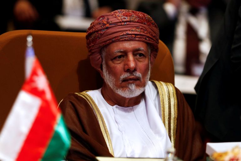 Oman's Foreign Minister Yusuf bin Alawi attends the Arab Foreign meeting in Riyadh