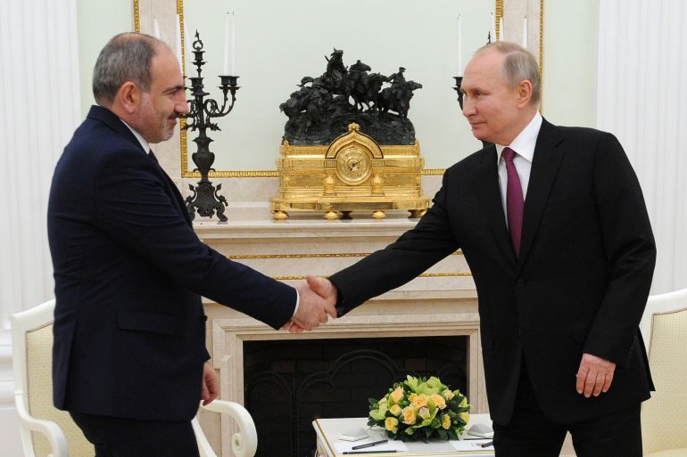 Russia's President Putin meets with Armenia's Prime Minister Pashinyan in Moscow