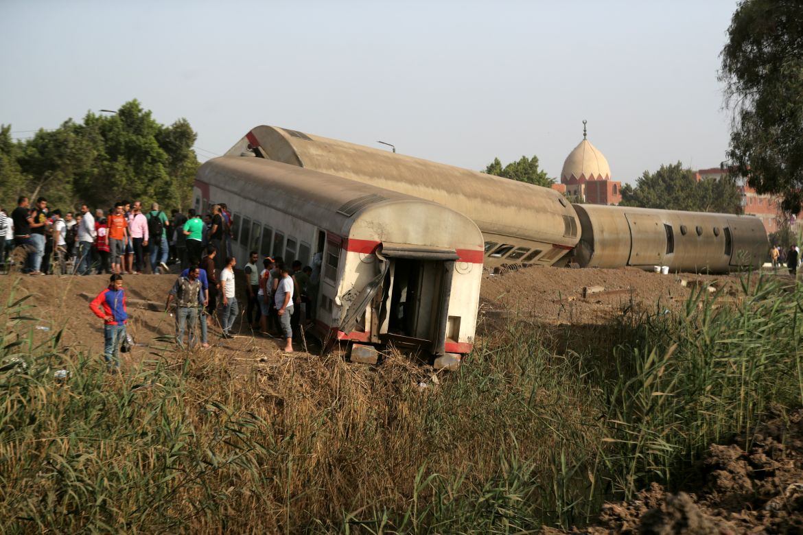 Train derails in Egypt in Qalioubia province, north of Cairo