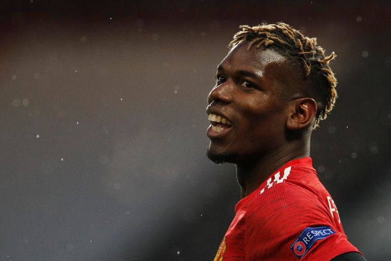 Europa League - Semi Final First Leg - Manchester United v AS Roma Soccer Football - Europa League - Semi Final First Leg - Manchester United v AS Roma - Old Trafford, Manchester, Britain - April 29, 2021 Manchester United's Paul Pogba REUTERS/Phil Noble