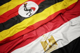 flag of egypt and national flag of uganda