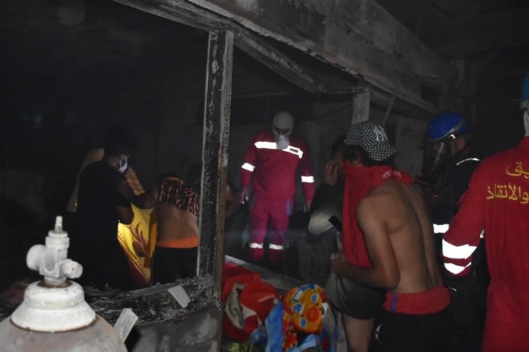 حريق مستشفى ابن الخطيب ببغداد