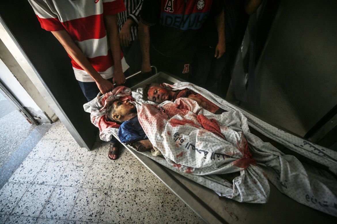 Funeral of 10 Palestinians killed in Israeli attack in Gaza