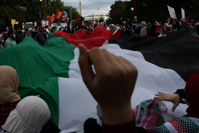 Pro-Palestinian demonstrators in Washington, U.S.