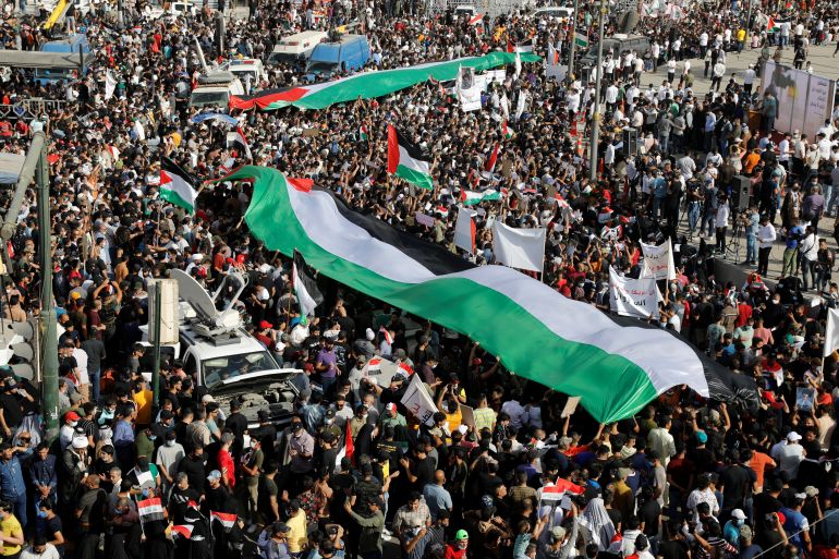 Protest to express solidarity with the Palestinian people in Baghdad