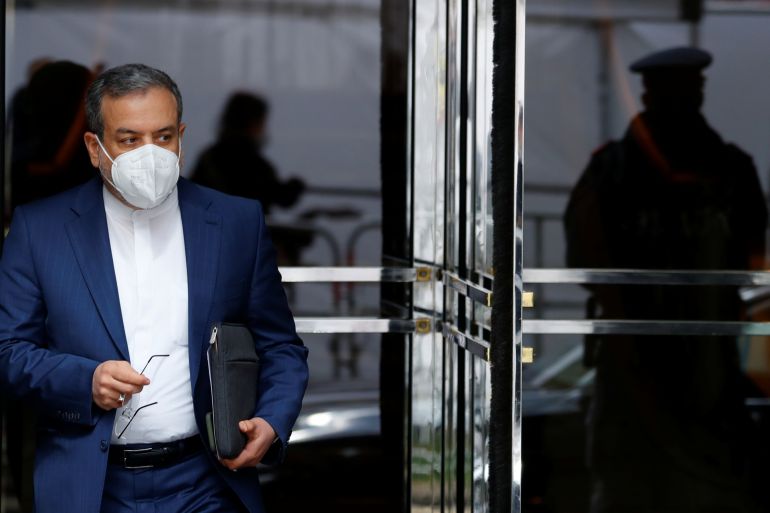 Iranian Deputy at Ministry of Foreign Affairs Abbas Araghchi leaves a hotel ahead of the meeting of the JCPOA Joint Commission, in Vienna, Austria, April 27, 2021. Picture taken April 27, 2021. REUTERS/Leonhard Foeger