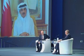 حضور أمير قطر في المنتدى الاقتصادي الدولي في روسيا