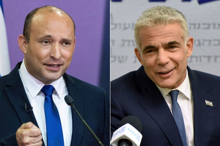 كومبو للسياسيين الإسرائيليين Yair Lapid و Naftali Bennett