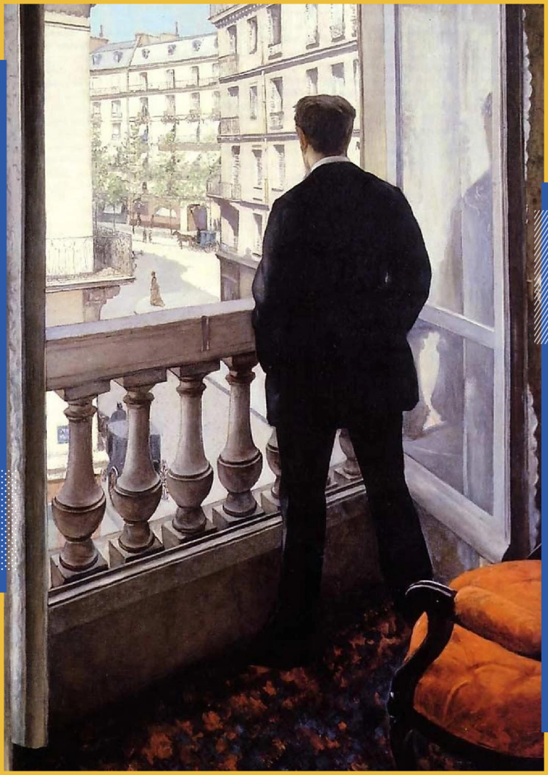 غوستاف كايبوت، شاب ينظر من نافذته، 1875.