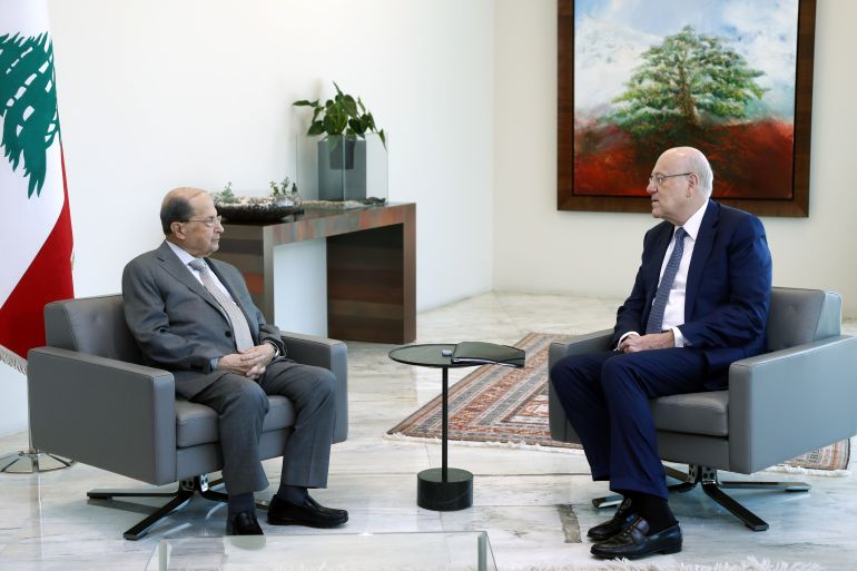 Najib Mikati-Michel Aoun meeting in Beirut