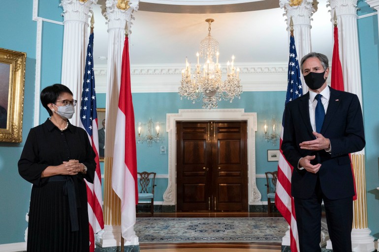 U.S. Secretary of State Antony Blinken meets with Indonesian Foreign Minister Retno Marsudi, in Washington