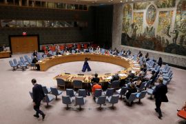 The United Nations Security Council meets regarding the situation in Afghanistan in at the United Nations in New York City