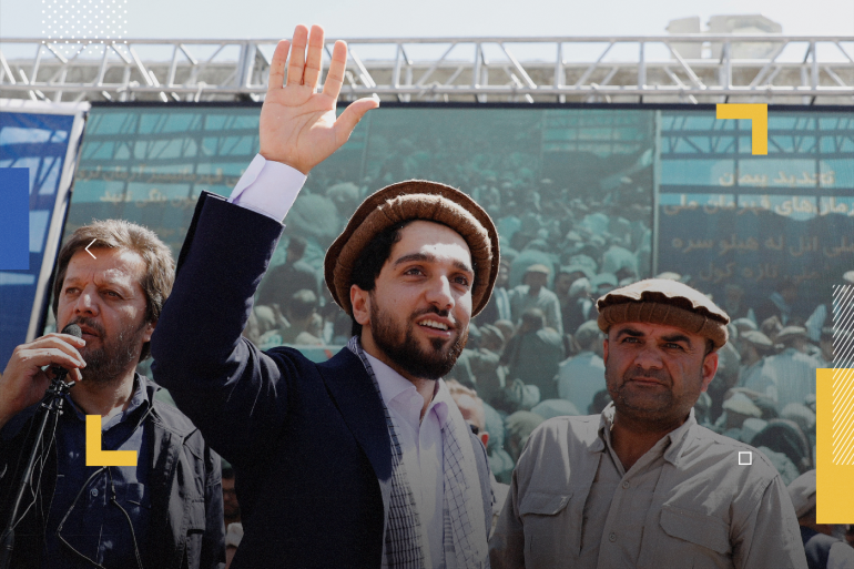Ahmad Massoud, son of the slain hero of the anti-Soviet resistance Ahmad Shah Massoud, waves as he arrives to attend a new political movement in Bazarak, Panjshir province Afghanistan September 5, 2019. Picture taken September 5, 2019.REUTERS/Mohammad Ismail