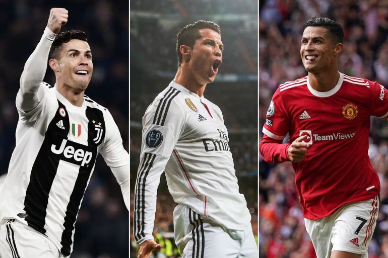 كومبو لرونالدو Ronaldo بقميص مانشستر يونايتد ويوفنتوس وريال مدريد
