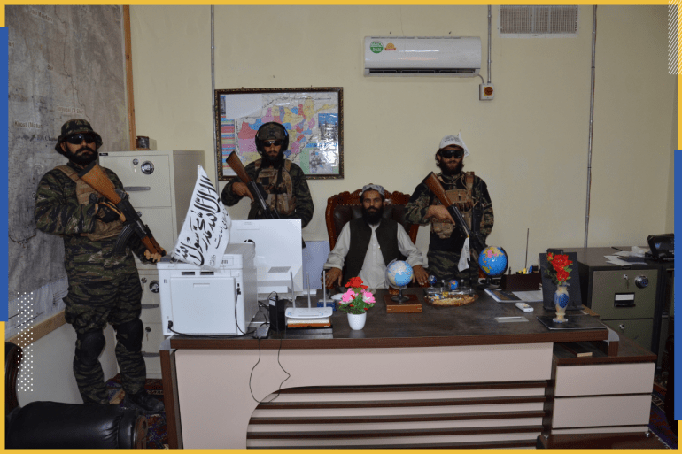 Chapman US military and intelligence base in Afghanistan's Khost- - KHOST, AFGHANISTAN - SEPTEMBER 15: Taliban members are seen in a room of Chapman, United States Armed Forces Forward Operating Base in Khost province southeast of Afghanistan on September 15, 2021.