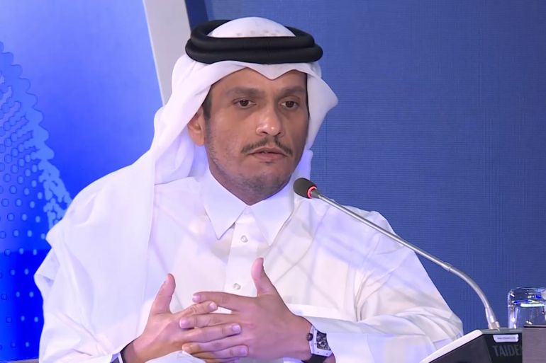 وزير خارجية قطر في لقاء منتدى الأمن الدولي المنعقد بالدوحة صباح اليوم.