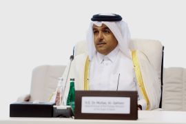 FILE PHOTO: Mutlaq Al-Qahtani, Special Envoy of the Foreign Minister of Qatar is seen during opening remarks for talks between the Afghan government and Taliban insurgents in Doha, Qatar September 12, 2020.