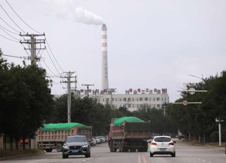 Chimney of a China Energy coal-fired power plant is pictured in Shenyang,