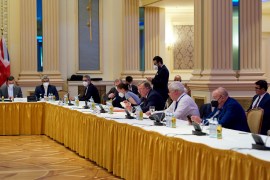Russia's Governor to the International Atomic Energy Agency (IAEA), Mikhail Ulyanov, waits for the start of talks on reviving the 2015 Iran nuclear deal in Vienna, Austria June 20, 2021. EU Delegation in Vienna/Handout via REUTERS THIS IMAGE HAS BEEN SUPPLIED BY A THIRD PARTY.