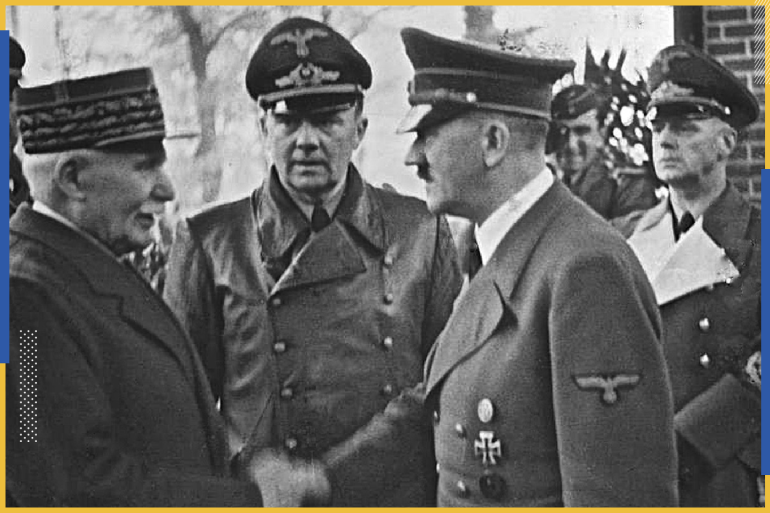المارشال فيليب بيتان (يسار) يلتقي بأدولف هتلر في عام 1940