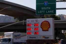 Gas prices grow along with inflation as this sign at a gas station shows in San Diego