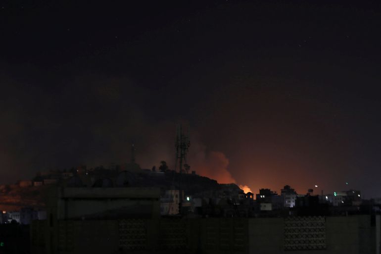 Smoke rises from the site of Saudi-led air strikes in Sanaa, Yemen