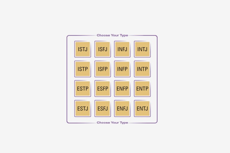 The 16 personality types of the Myers-Briggs Type Indicator® instrument are listed here as they are often shown in what is called a "type table." ، أنواع الشخصية الـ 16 لأداة Myers-Briggs Type Indicator® هنا حيث يتم عرضها غالبًا فيما يسمى "جدول النوع". ** للاتسخدام الداخلي فقط ***آ The 16 personality types of the Myers-Briggs Type Indicator® instrument are listed here as they are often shown in what is called a "type table." - المصدر: The Myers & Briggs Foundation، مؤسسة مايرز وبريغز