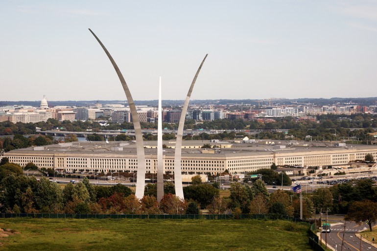 FILE PHOTO: The Pentagon building is seen in Arlington, Virginia, U.S. October 9, 2020. REUTERS/Carlos Barria/File Photo